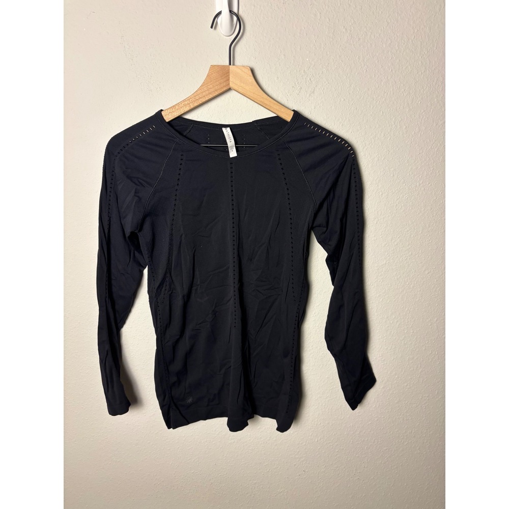 Athleta Foothills Long Sleeve Seamless Training Top Black Women Small